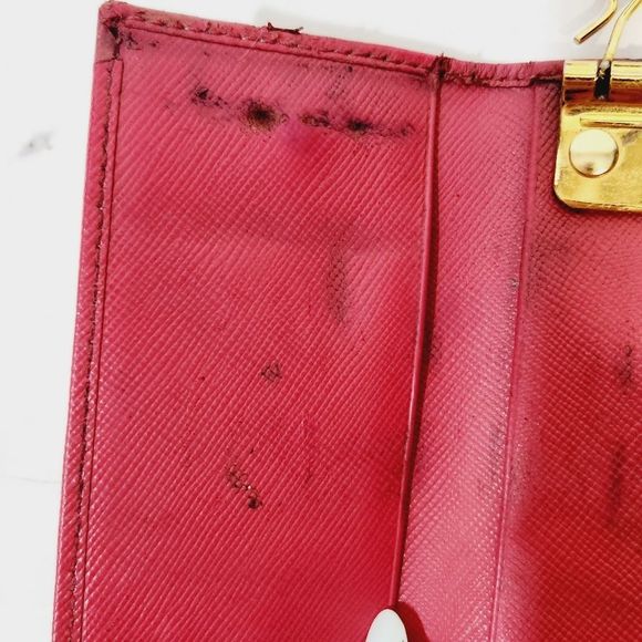PRADA authentic Saffiano leather red / pink key card case with box - Picture 16 of 16